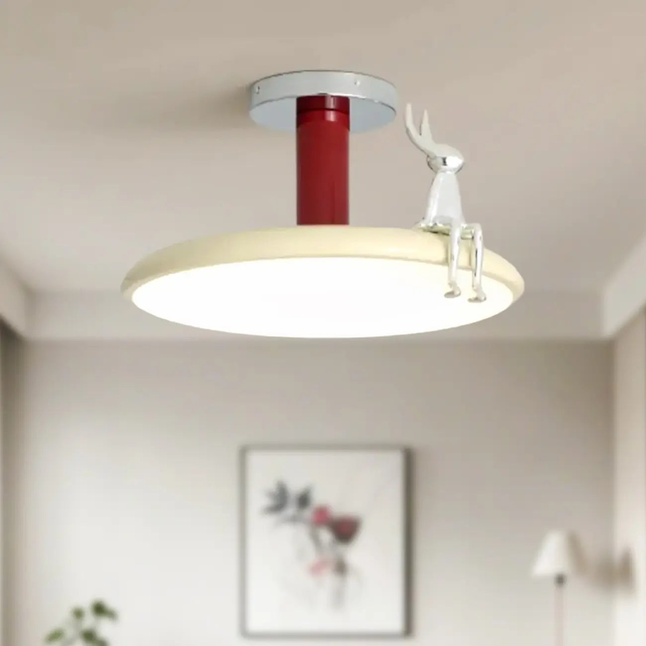 1 Dimmable LED Semi Flush Ceiling Light for Residential Use