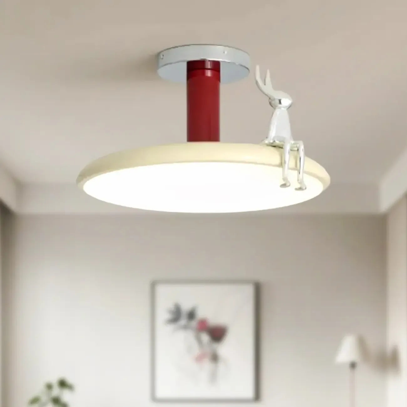 1 Dimmable LED Semi Flush Ceiling Light for Residential Use