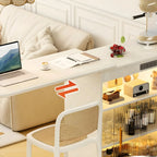 Scandinavian White Oak Storage Extendable Bar Tables