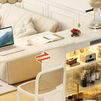Scandinavian White Oak Storage Extendable Bar Tables