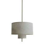 Modern Double Layer Fabric Drum Cylinder Chandelier Adjustable