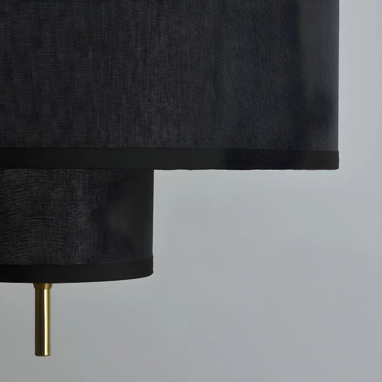 Modern Double Layer Fabric Drum Cylinder Chandelier Adjustable