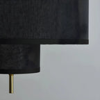 Modern Double Layer Fabric Drum Cylinder Chandelier Adjustable