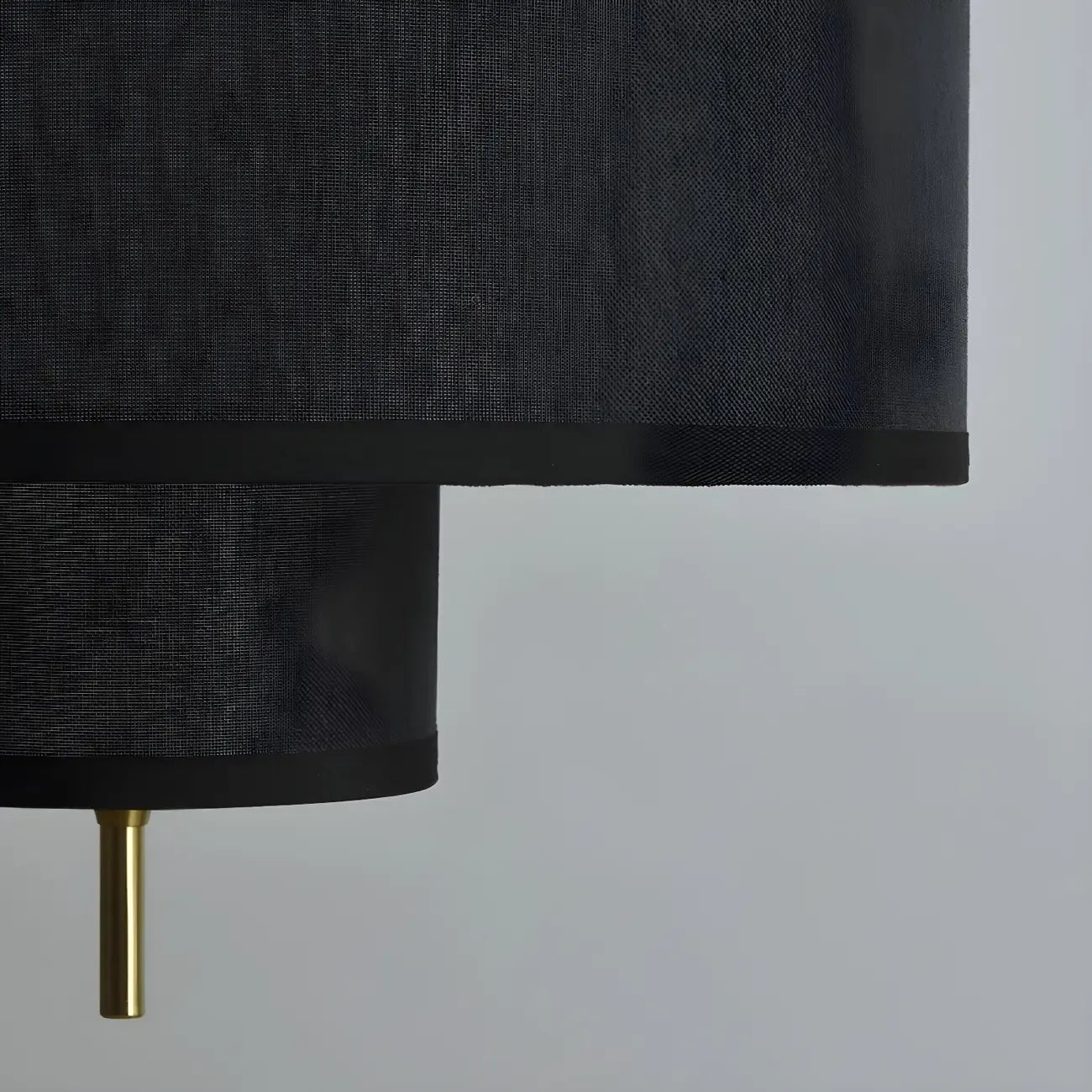 Modern Double Layer Fabric Drum Cylinder Chandelier Adjustable