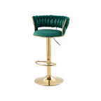 Gold Base Low Back Adjustable Swivel Bar Stool