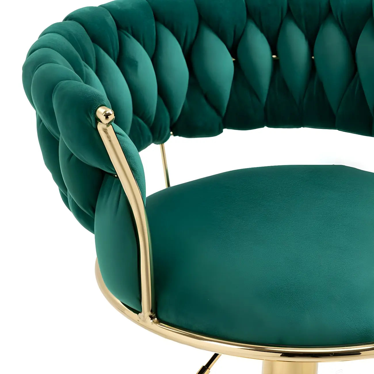 Gold Base Low Back Adjustable Swivel Bar Stool