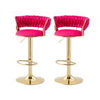 Gold Base Low Back Adjustable Swivel Bar Stool