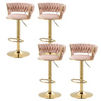 Gold Base Low Back Adjustable Swivel Bar Stool