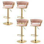 Gold Base Low Back Adjustable Swivel Bar Stool