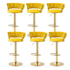 Gold Base Low Back Adjustable Swivel Bar Stool