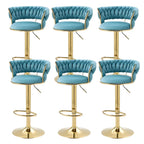 Gold Base Low Back Adjustable Swivel Bar Stool