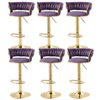 Gold Base Low Back Adjustable Swivel Bar Stool