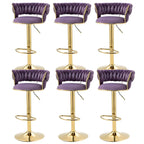 Gold Base Low Back Adjustable Swivel Bar Stool