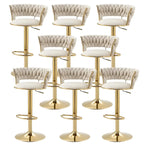 Gold Base Low Back Adjustable Swivel Bar Stool