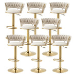 Gold Base Low Back Adjustable Swivel Bar Stool
