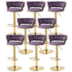 Gold Base Low Back Adjustable Swivel Bar Stool