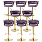 Gold Base Low Back Adjustable Swivel Bar Stool