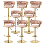 Gold Base Low Back Adjustable Swivel Bar Stool