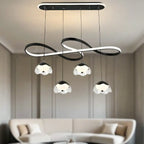 Adjustable 2 Tiers Black Metal 6-Light Dimming Pendant Light