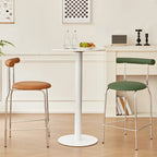 Modern Metal Comfort Cushion Durable High-Back Bar Stool