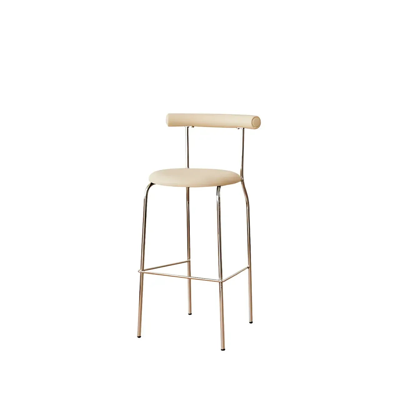 Modern Metal Comfort Cushion Durable High-Back Bar Stool