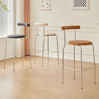 Modern Metal Comfort Cushion Durable High-Back Bar Stool