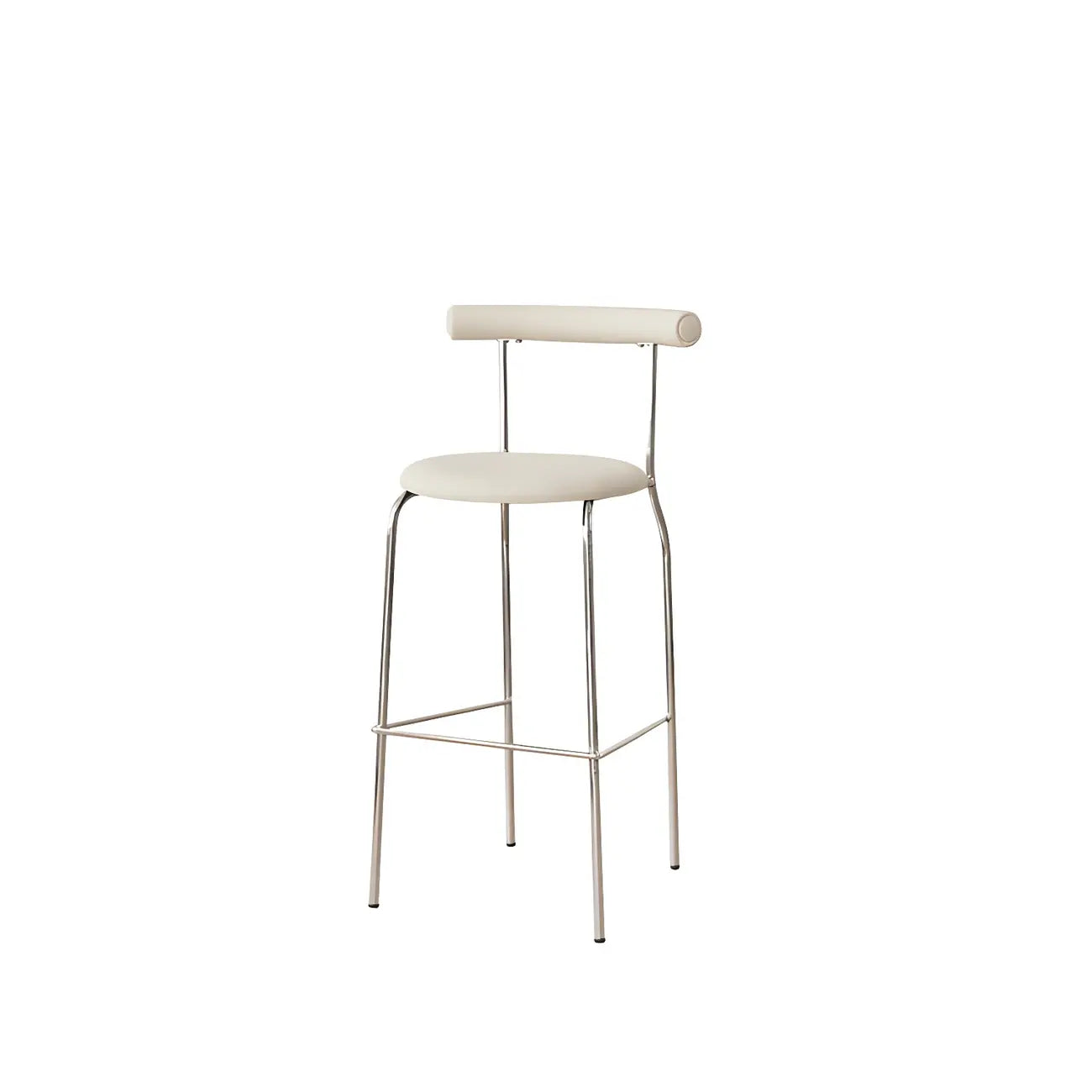 Modern Metal Comfort Cushion Durable High-Back Bar Stool