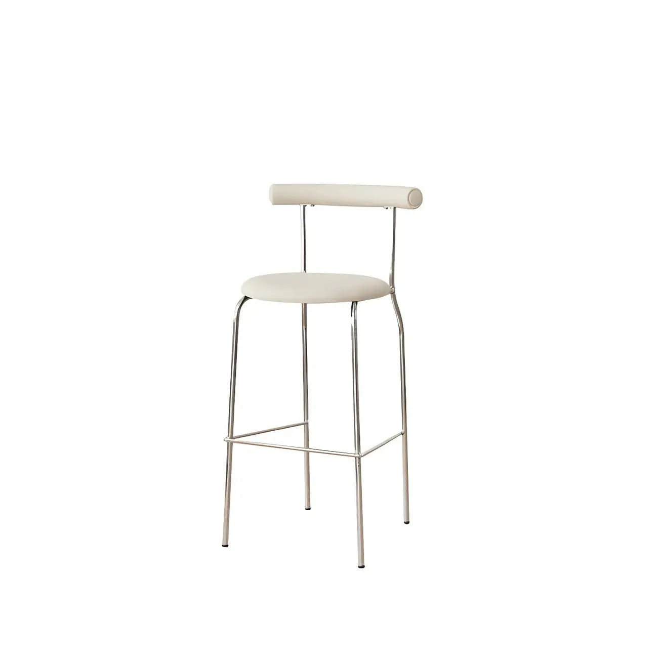 Modern Metal Comfort Cushion Durable High-Back Bar Stool