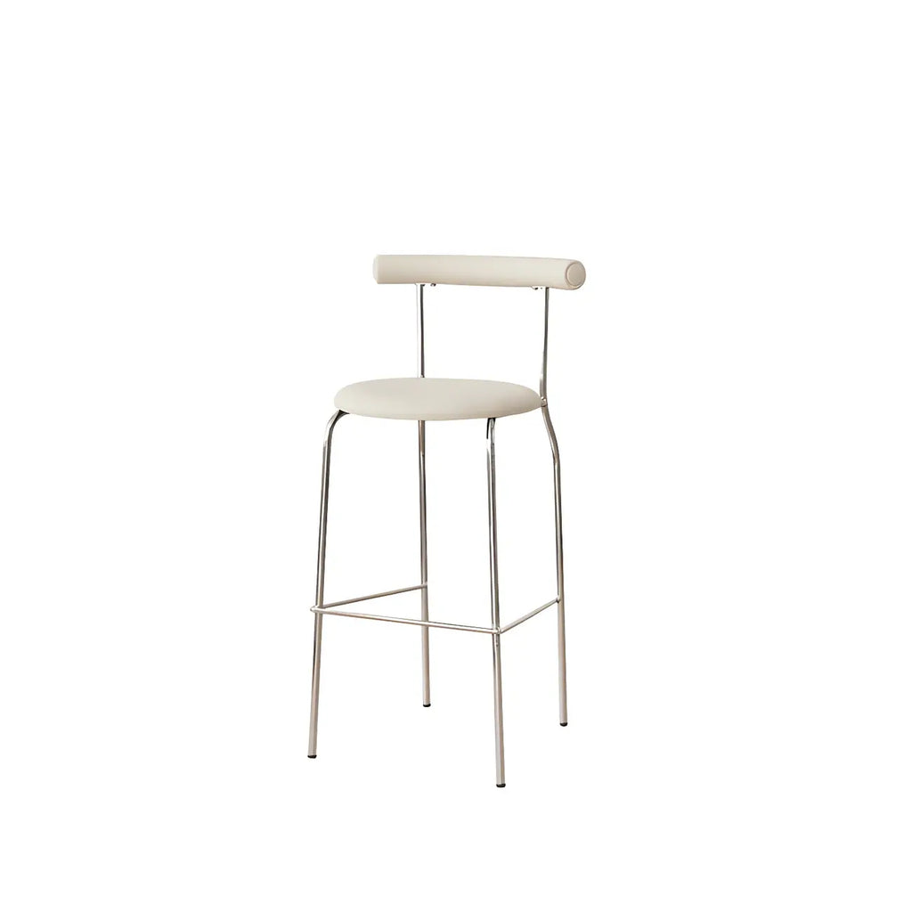 Modern Metal Comfort Cushion Durable High-Back Bar Stool