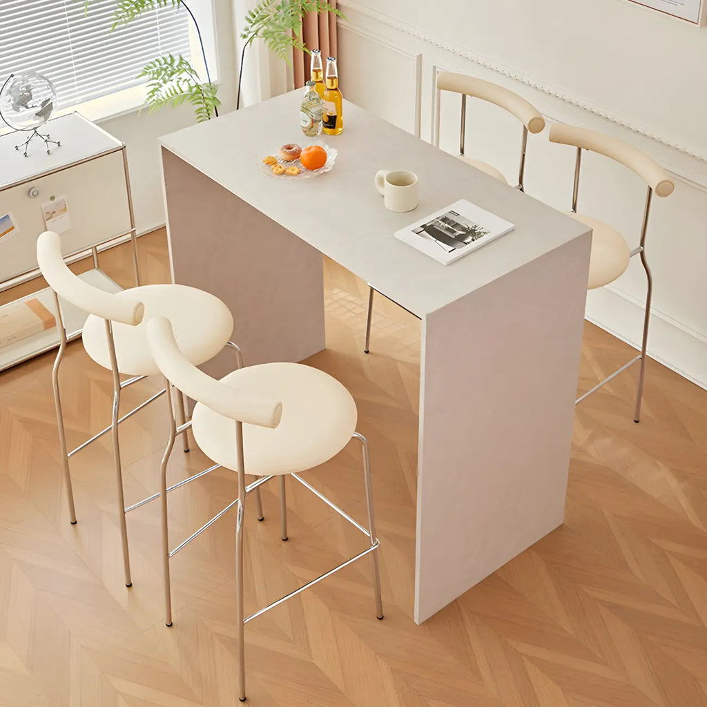Modern Metal Comfort Cushion Durable High-Back Bar Stool