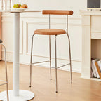 Modern Metal Comfort Cushion Durable High-Back Bar Stool