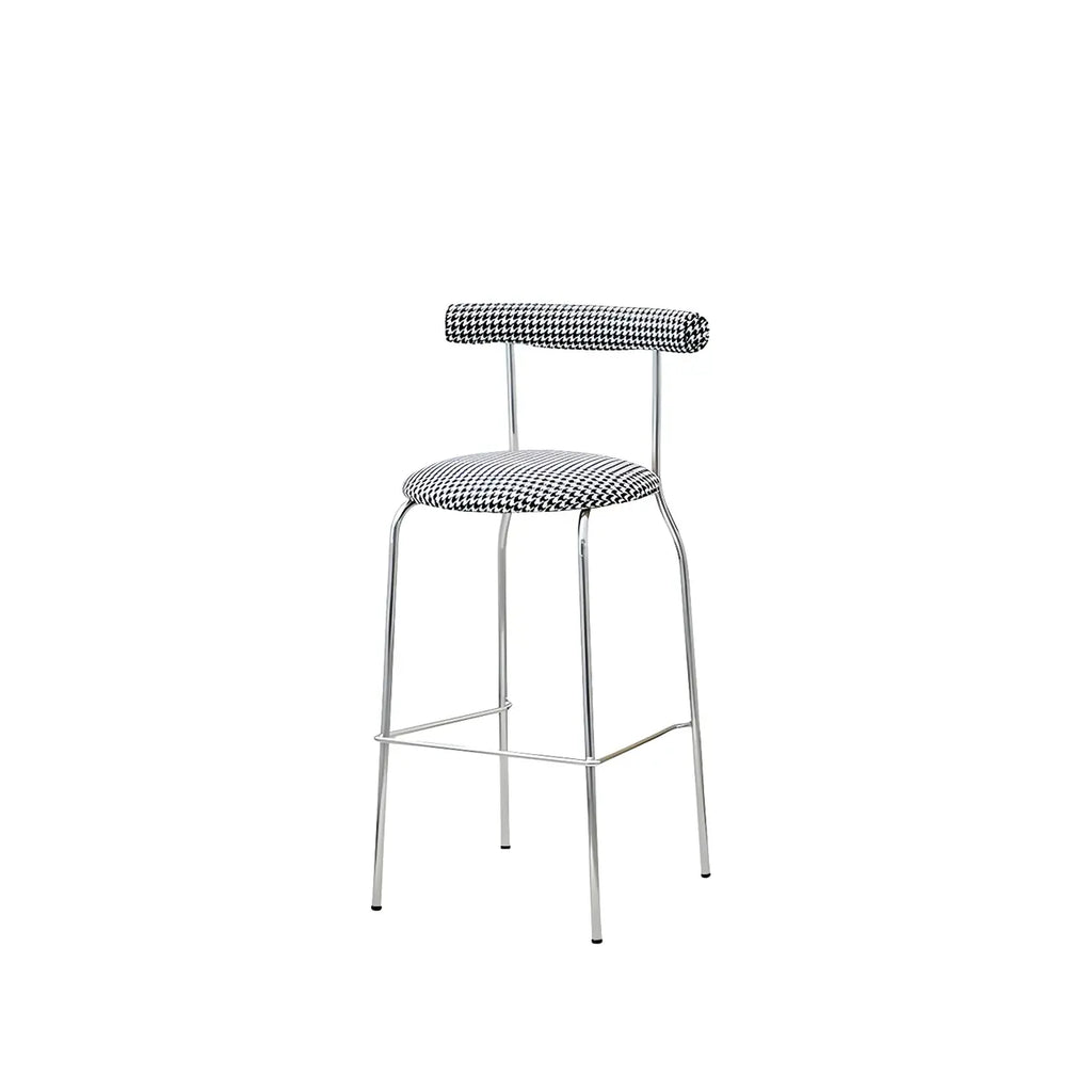 Modern Metal Comfort Cushion Durable High-Back Bar Stool