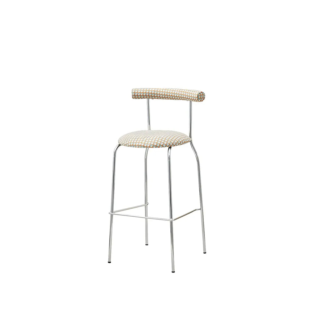 Modern Metal Comfort Cushion Durable High-Back Bar Stool