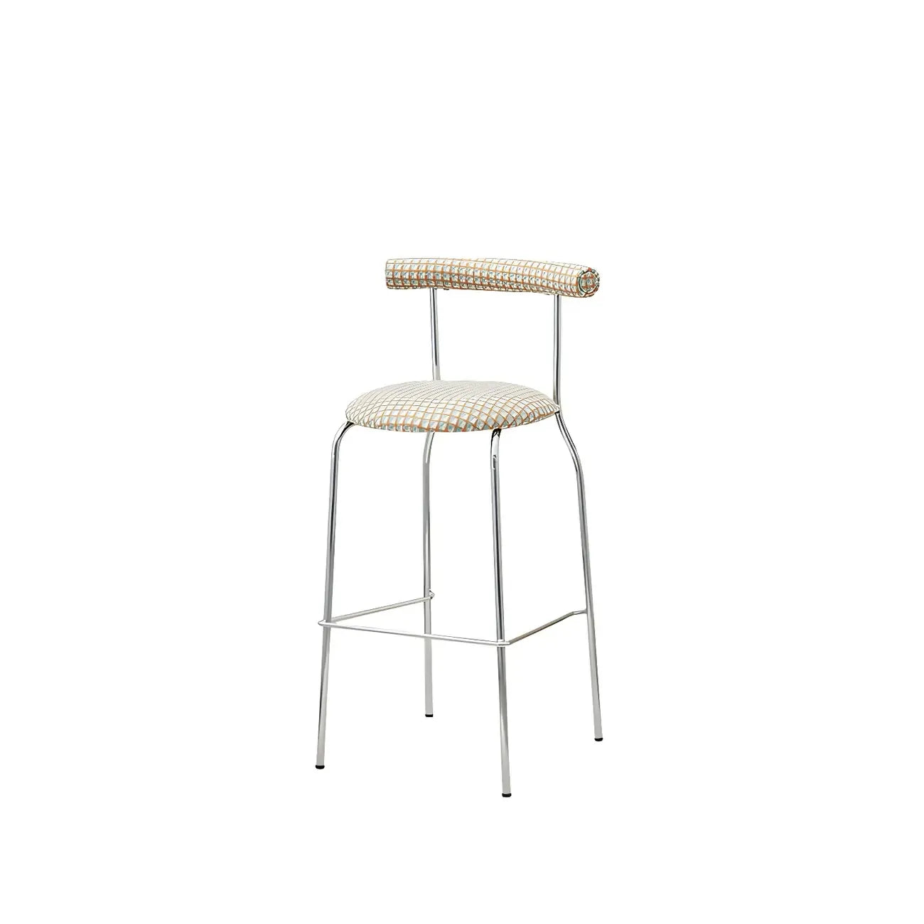 Modern Metal Comfort Cushion Durable High-Back Bar Stool