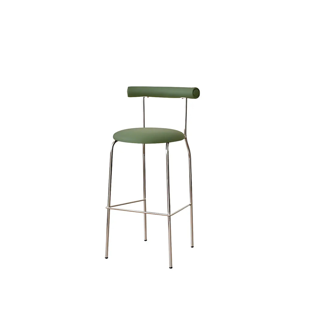 Modern Metal Comfort Cushion Durable High-Back Bar Stool