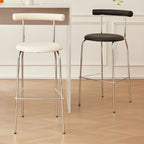 Modern Metal Comfort Cushion Durable High-Back Bar Stool