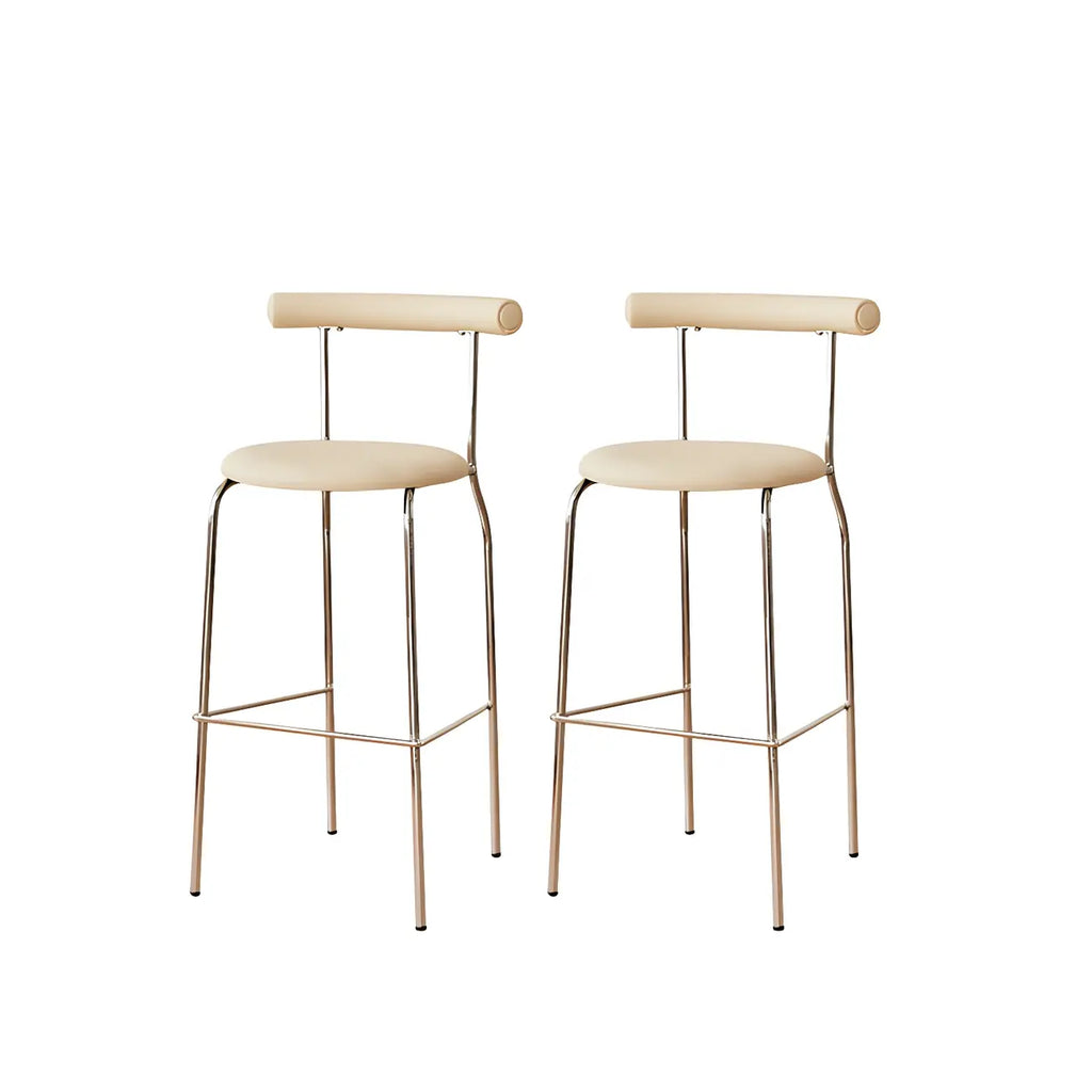 Modern Metal Comfort Cushion Durable High-Back Bar Stool