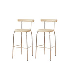 Modern Metal Comfort Cushion Durable High-Back Bar Stool