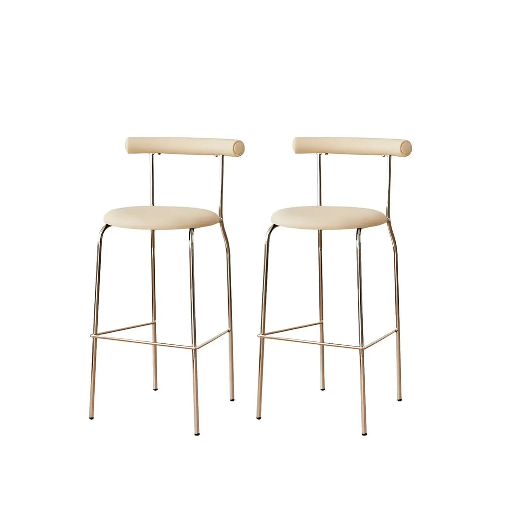 Modern Metal Comfort Cushion Durable High-Back Bar Stool