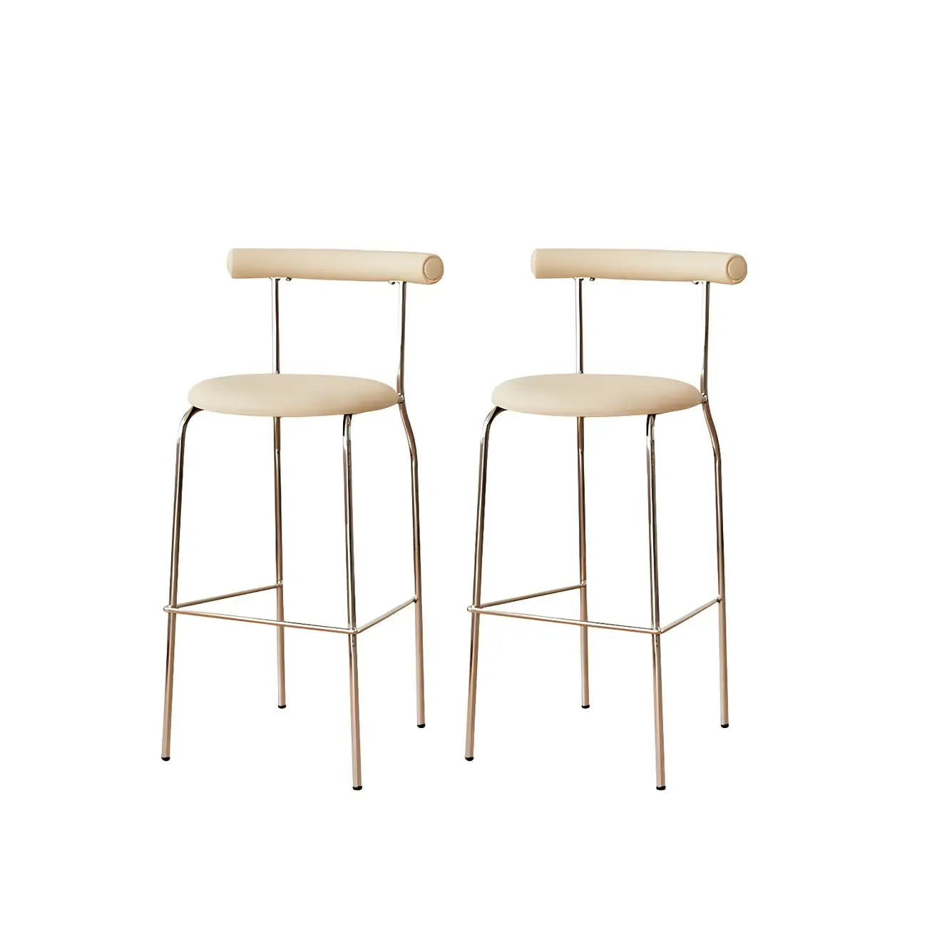 Modern Metal Comfort Cushion Durable High-Back Bar Stool