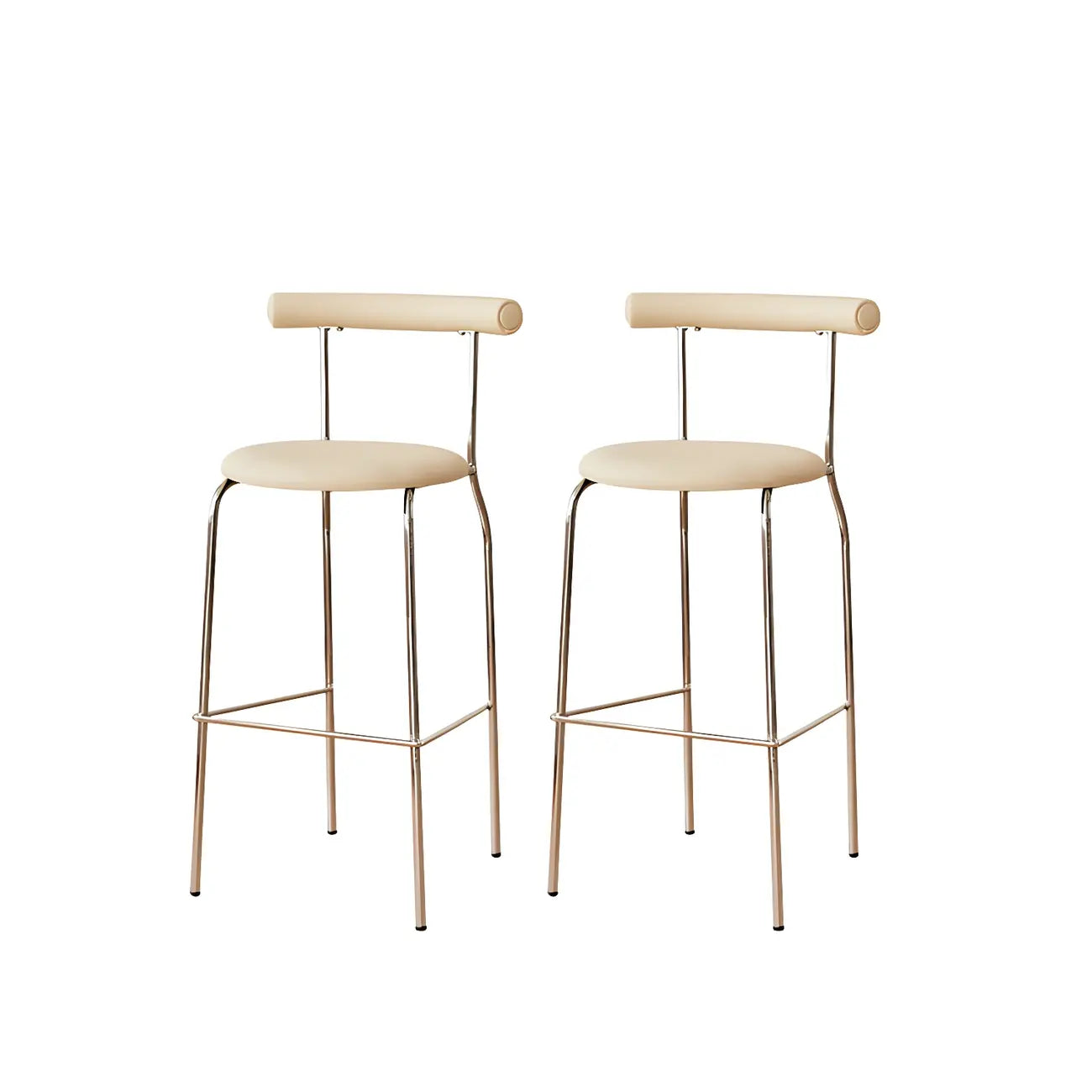 Modern Metal Comfort Cushion Durable High-Back Bar Stool