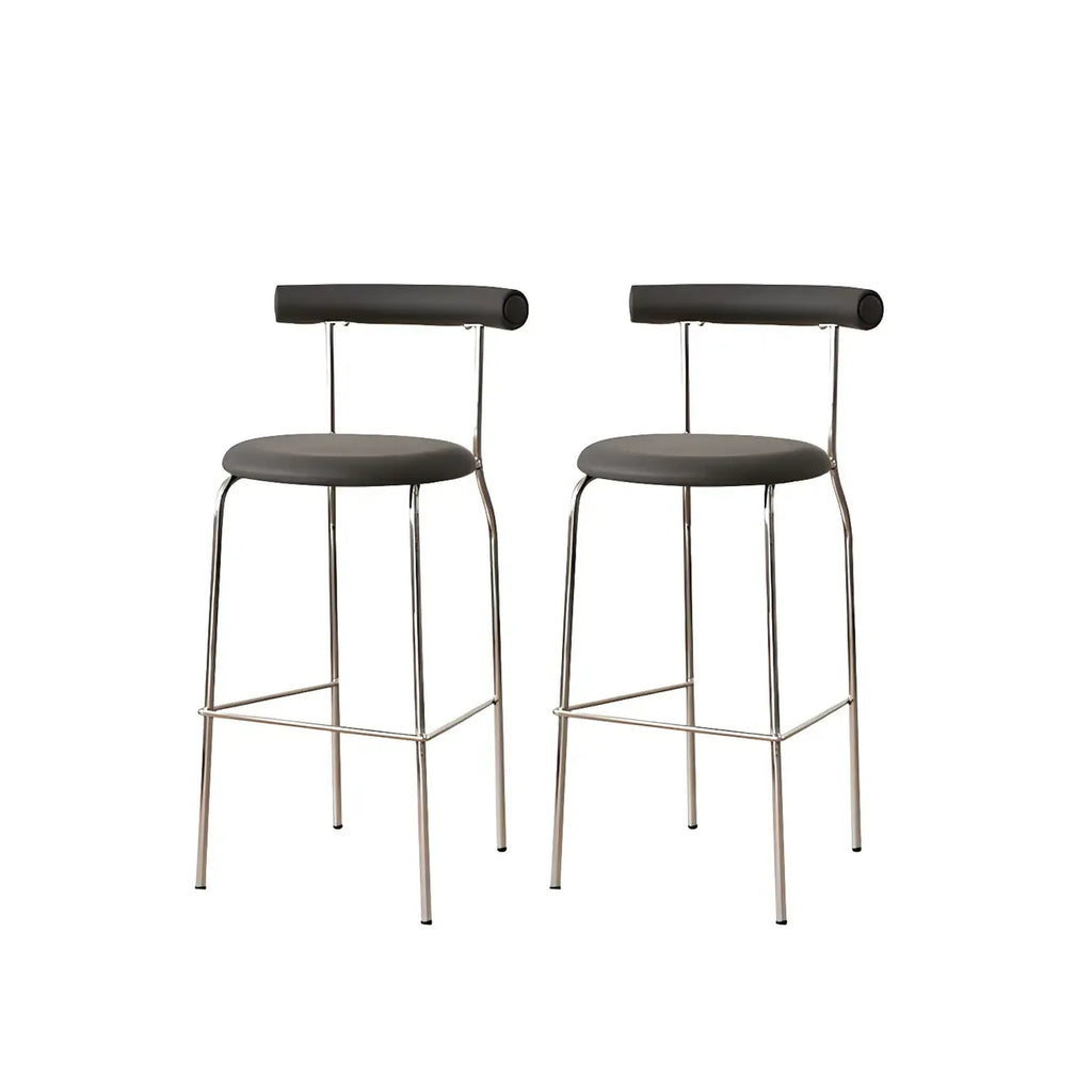 Modern Metal Comfort Cushion Durable High-Back Bar Stool