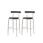 Modern Metal Comfort Cushion Durable High-Back Bar Stool
