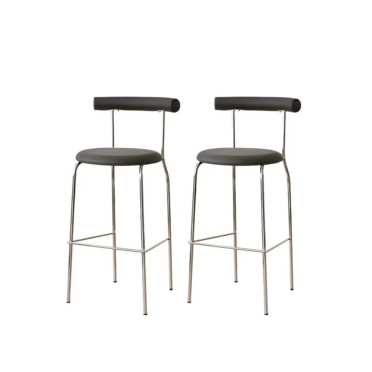 Modern Metal Comfort Cushion Durable High-Back Bar Stool