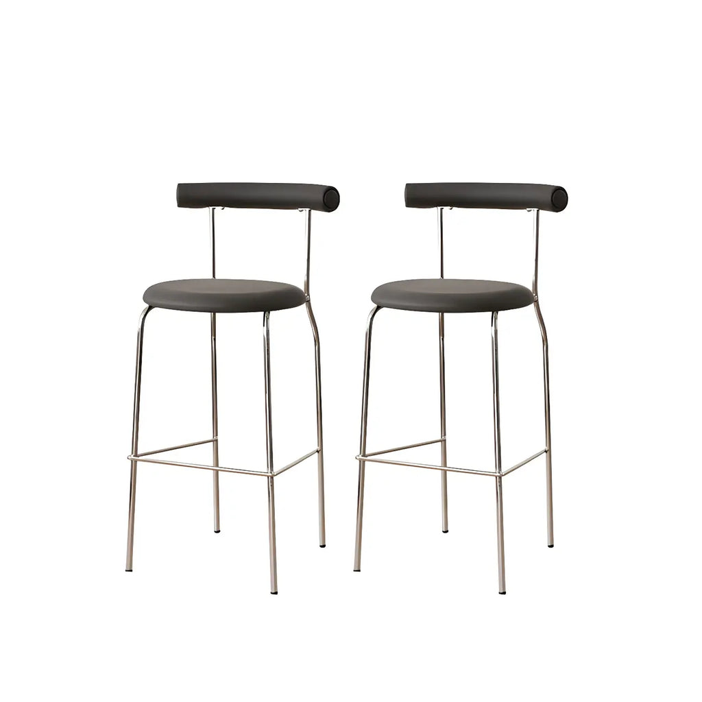 Modern Metal Comfort Cushion Durable High-Back Bar Stool