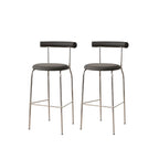 Modern Metal Comfort Cushion Durable High-Back Bar Stool