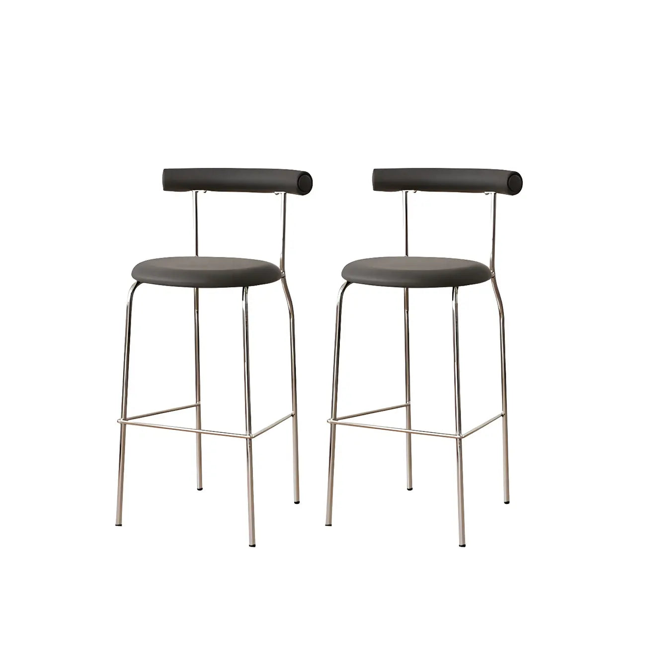 Modern Metal Comfort Cushion Durable High-Back Bar Stool