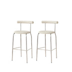 Modern Metal Comfort Cushion Durable High-Back Bar Stool