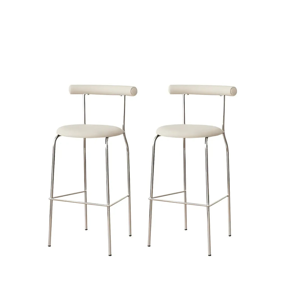 Modern Metal Comfort Cushion Durable High-Back Bar Stool