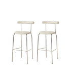 Modern Metal Comfort Cushion Durable High-Back Bar Stool